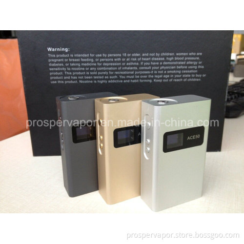 Newest E Cigarette Mechanical Mod Box Ace50 50W Mod with Huge Vapor